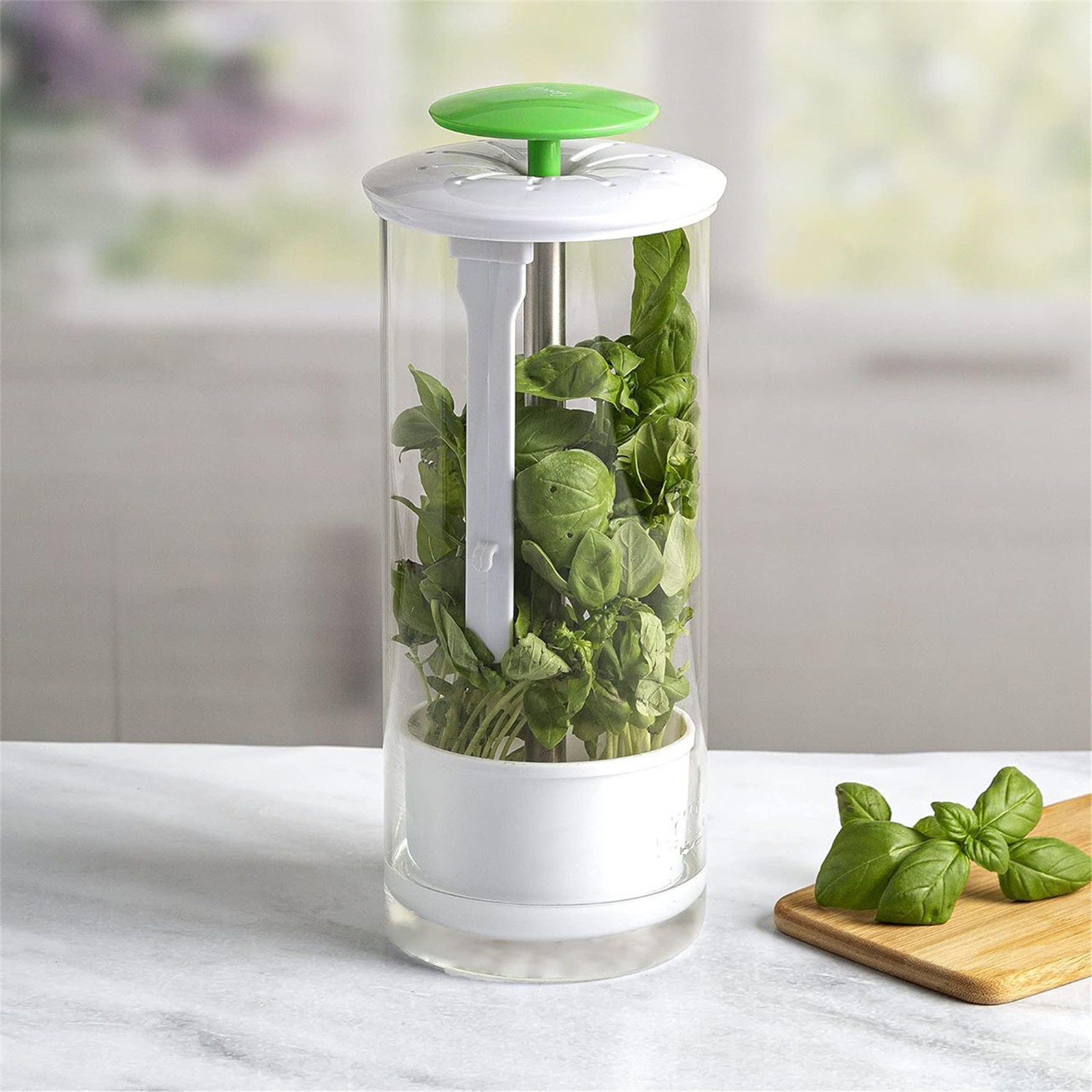 melotizhi Herb For Refrigerator Fresh Herb Pod Containers Preserving Bottle Fresh Herb For Kitchen Storing Cilantro, Green